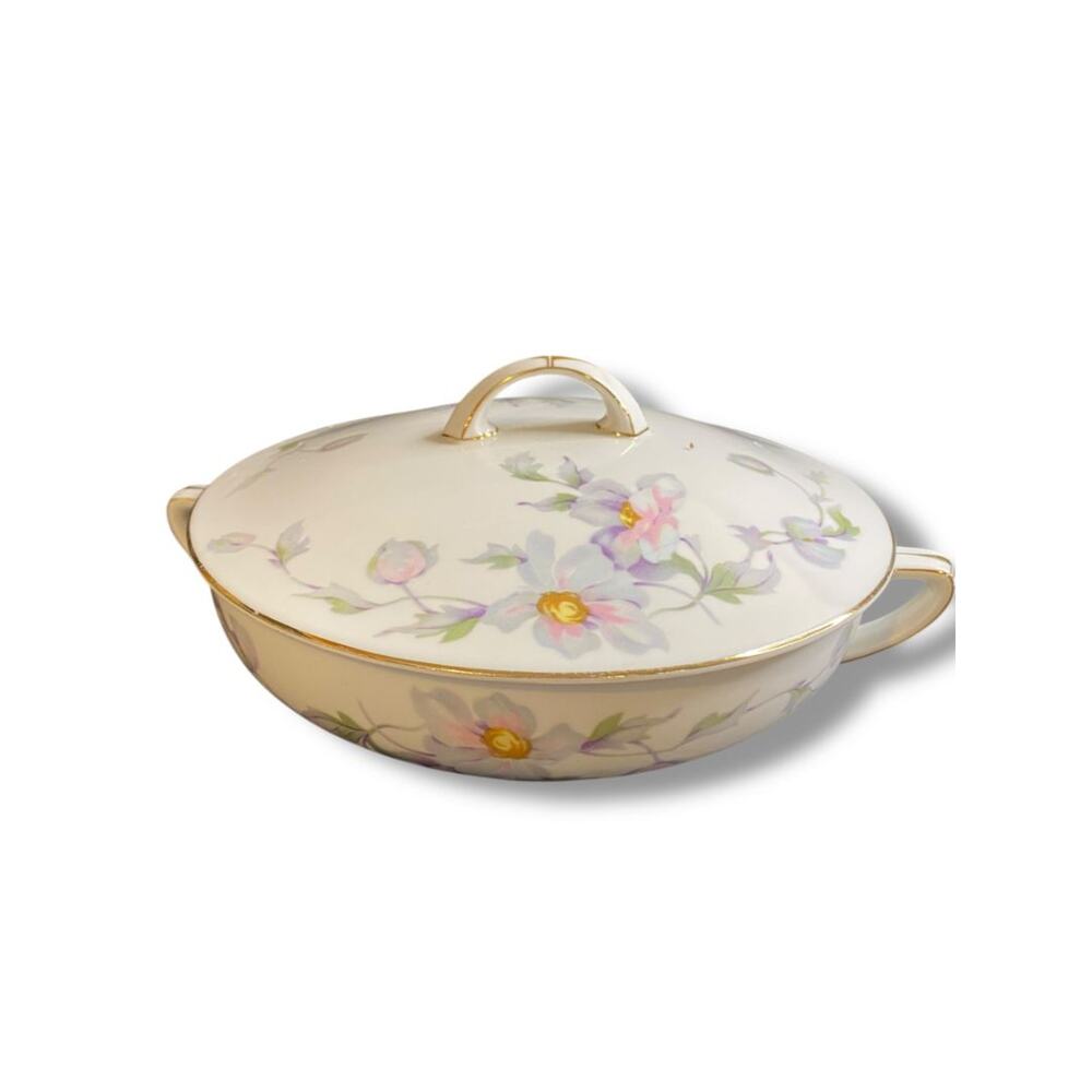 Vintage TK Thun Czechoslavakia Bohemia Covered Vegetable Dish with Lid Handles